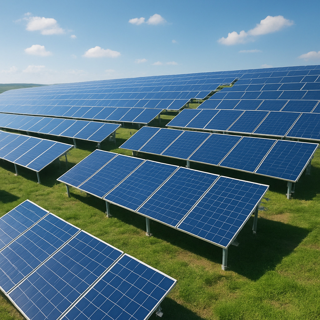 Sistema Agroverso instalado com painéis solares em campo