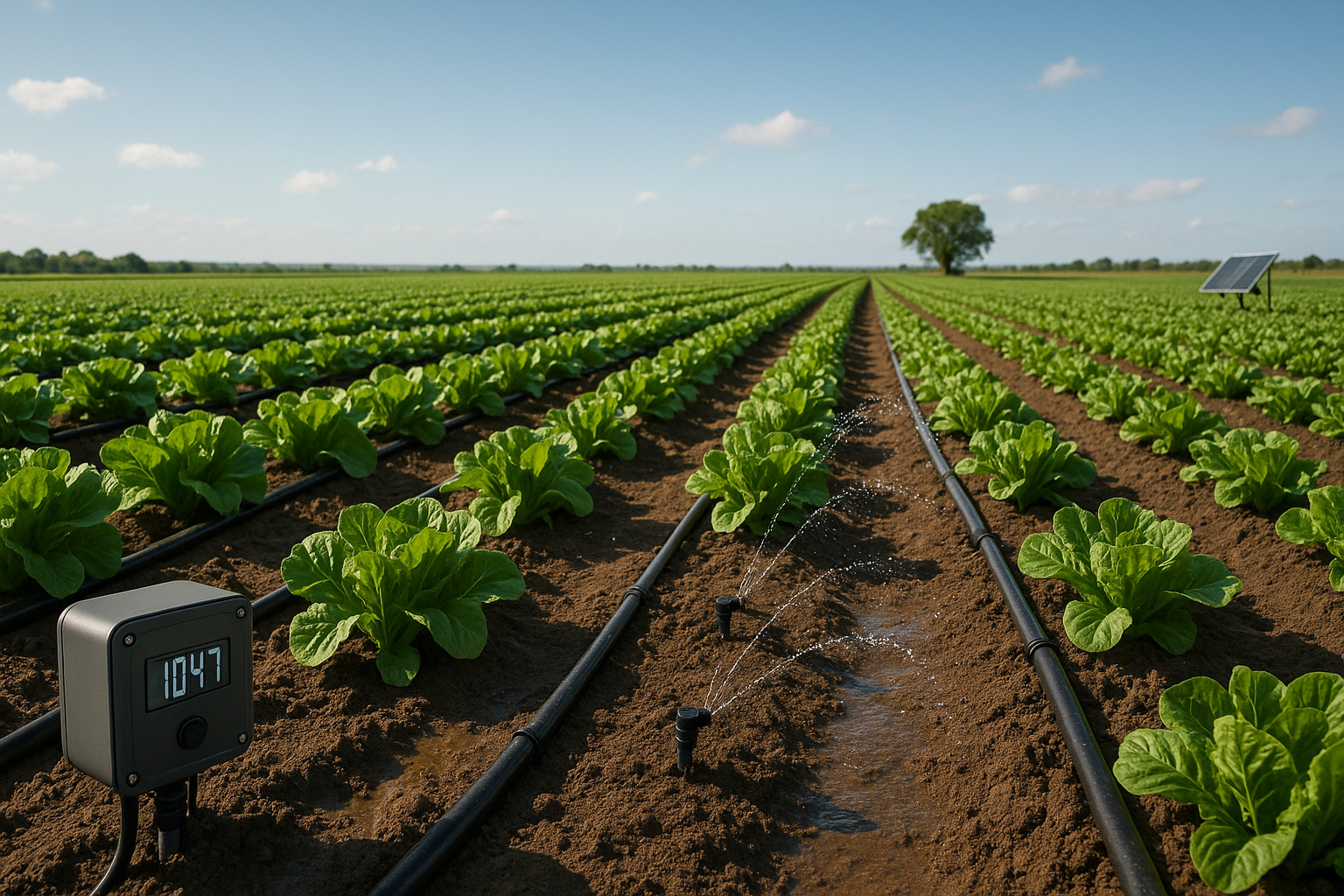 Sistema de irrigação Agroverso com sensores no campo